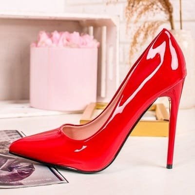 Escarpins verni rouge